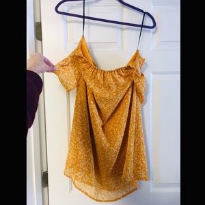 Yellow Forever 21 off-the-shoulder dress